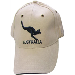 Cream Heavy Fabric Caps Kangaroo Jumping