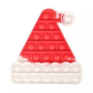 Xmas fidget pop up cap toy in white and red
